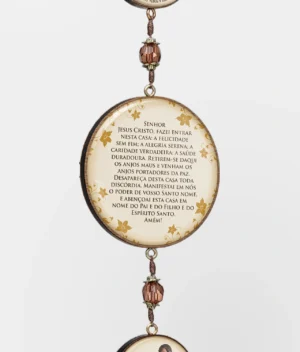 Medalha do Adorno de Porta com Oração do Lar em Madeira